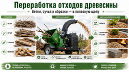 Переработка отходов древесины: как превратить ветки, сучья и обрезки в полезную щепу