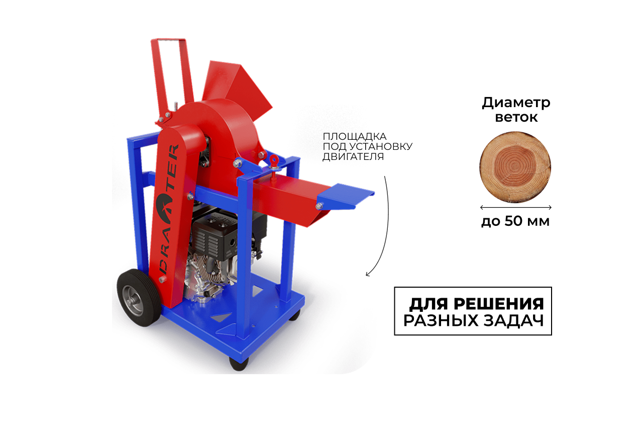 Садовый измельчитель DRAXTER У-250 без двигателя