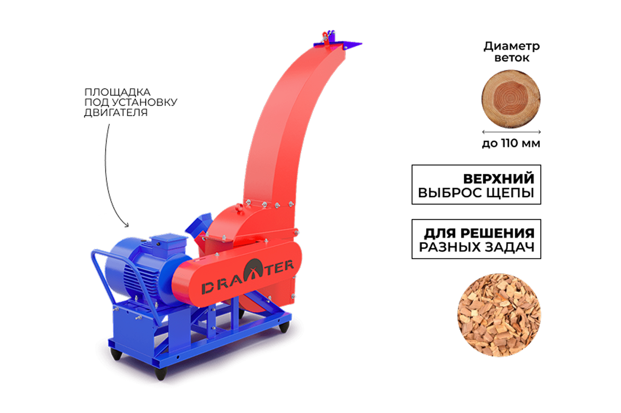 Промышленный утилизатор DRAXTER У-450 без двигателя