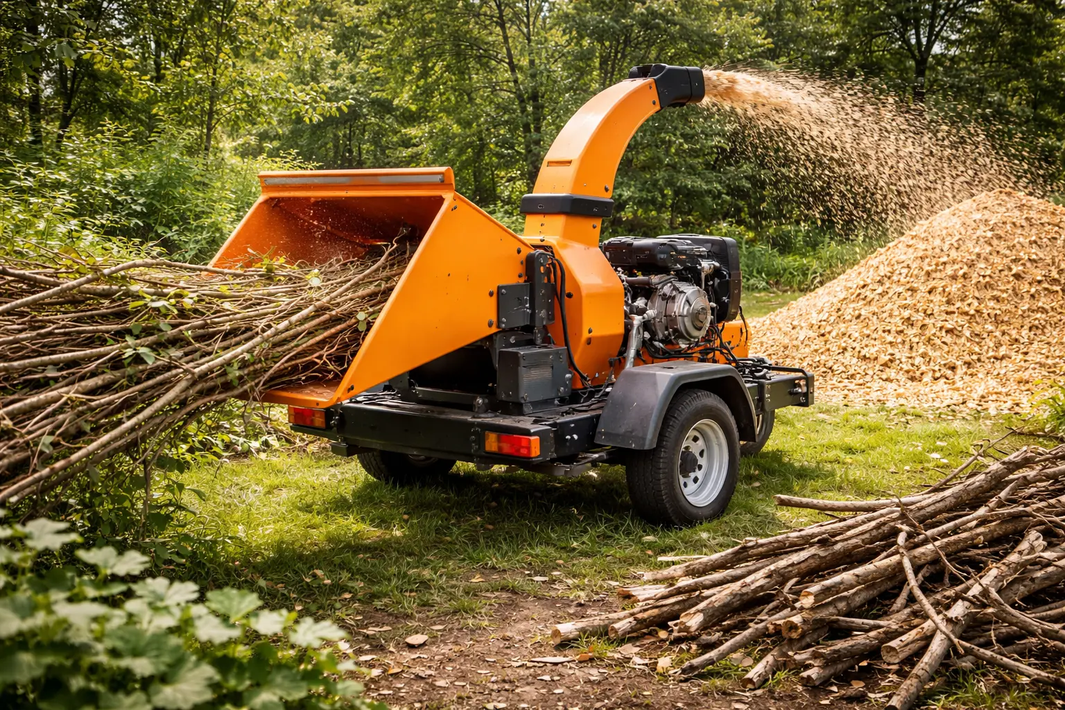 Роторный измельчитель веток