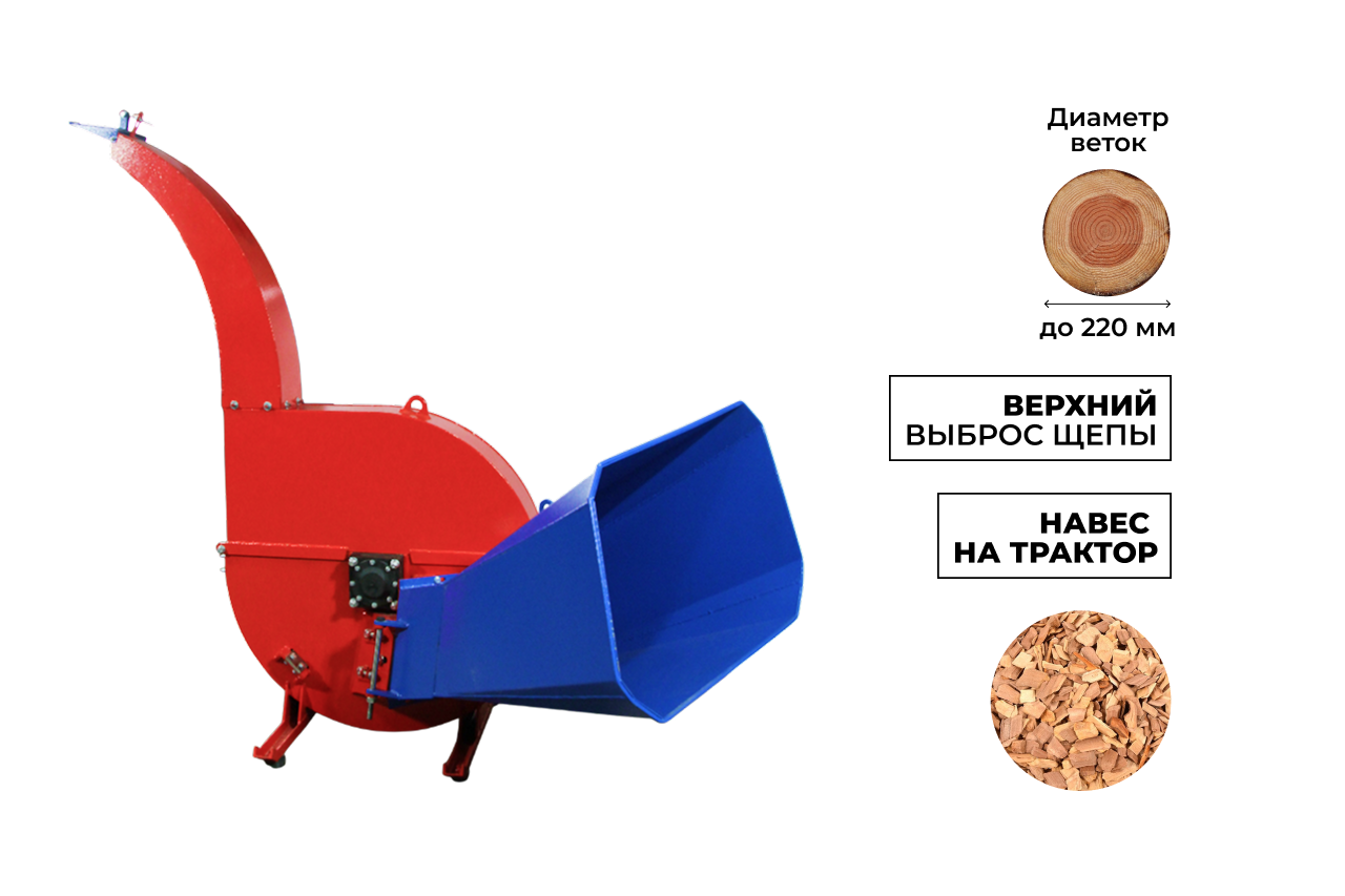 Промышленный утилизатор DRAXTER У-950 привод от вала (вом)