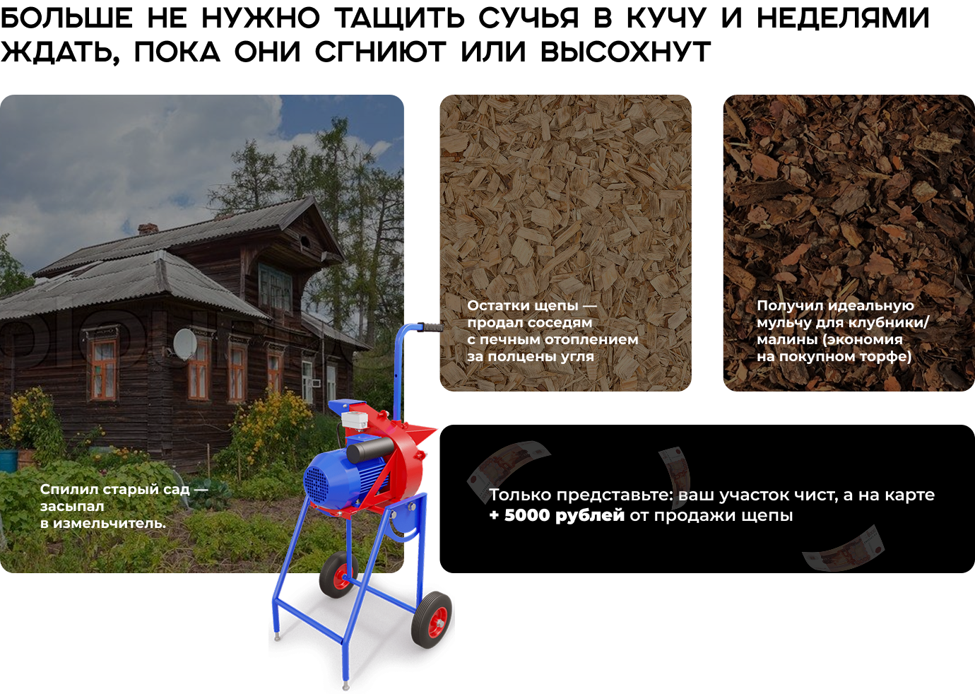 Садовый измельчитель овощей DRAXTER ОВ-250 электрический 220V